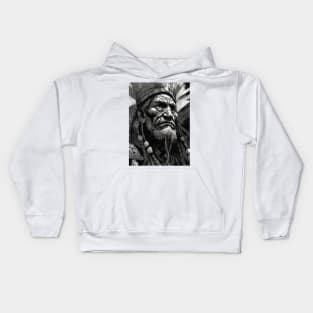 Ayahuasca And the Old Shaman Black and White Kids Hoodie